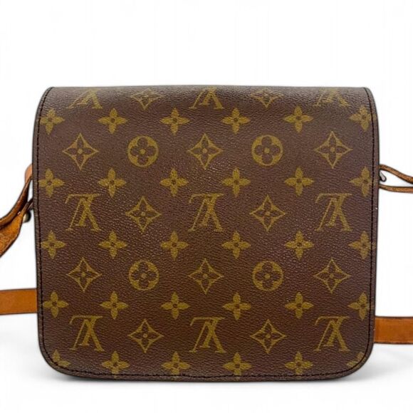 Authentic Vintage LOUIS VUITTON Monogram Cartouchiere MM Brown Printed H… - Picture 3 of 16